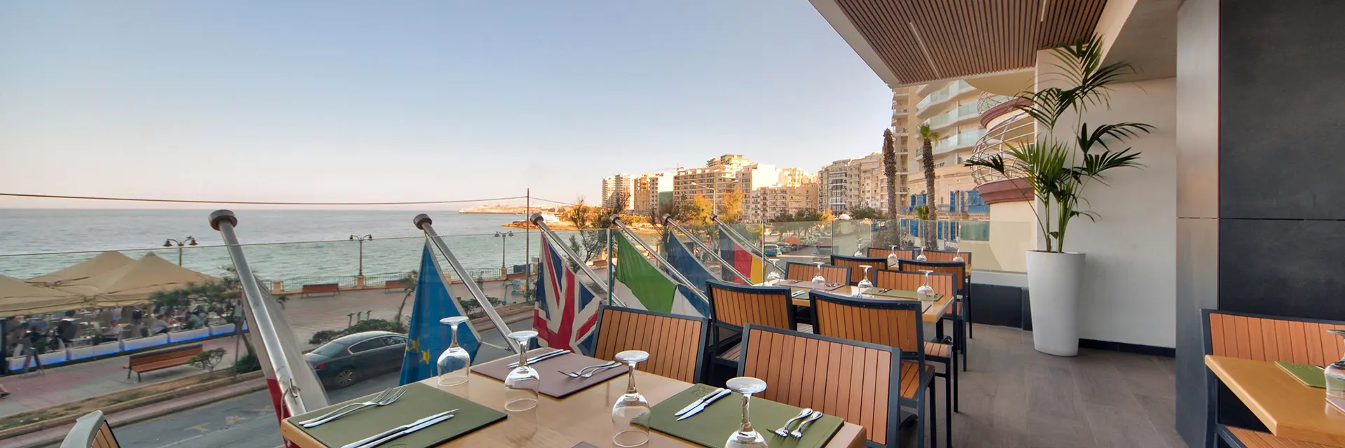 Restaurant at the Preluna Hotel, Sliema, Malta