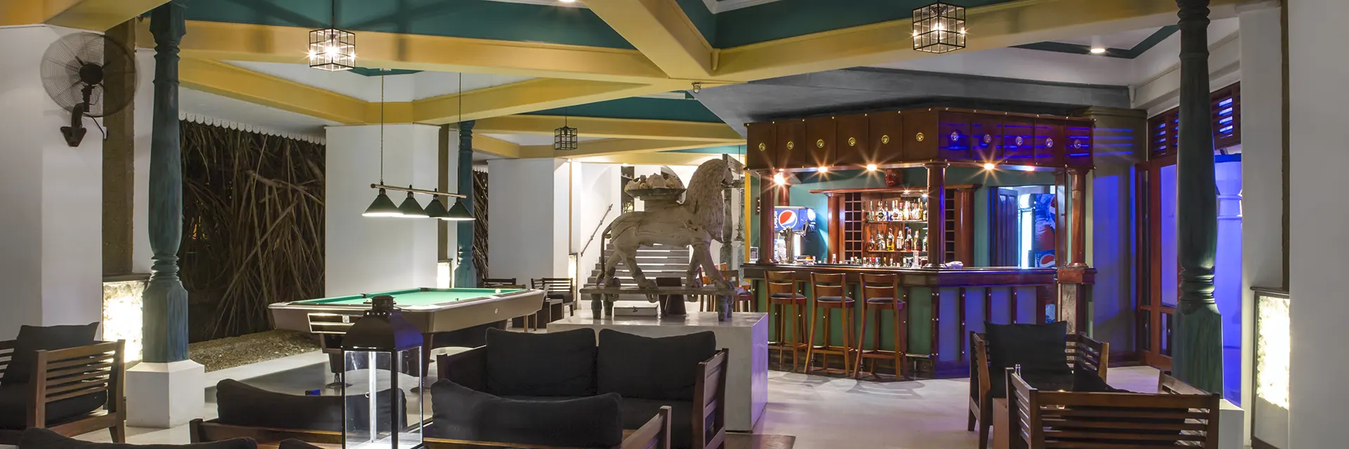 Bar at the Tangerine Beach Hotel, Kalutara, Sri Lanka